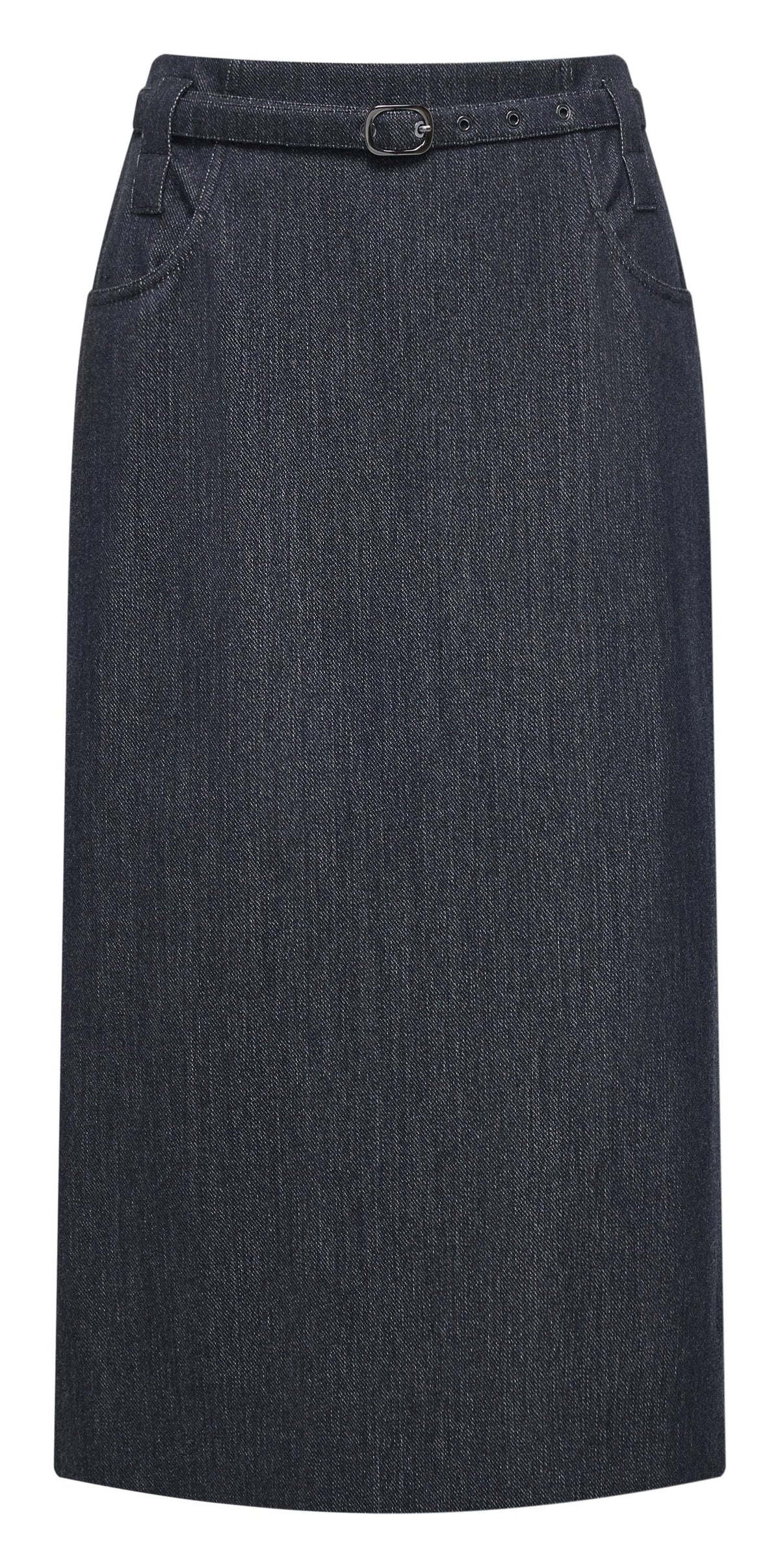 YAYING Wool High-Waist Straight-Cut Mid-Length Skirt