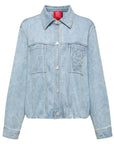 YAYING Textured Lapel Relaxed Workwear Denim Jacket