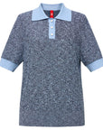YAYING Silk Cotton Star Pattern Knit Polo Shirt