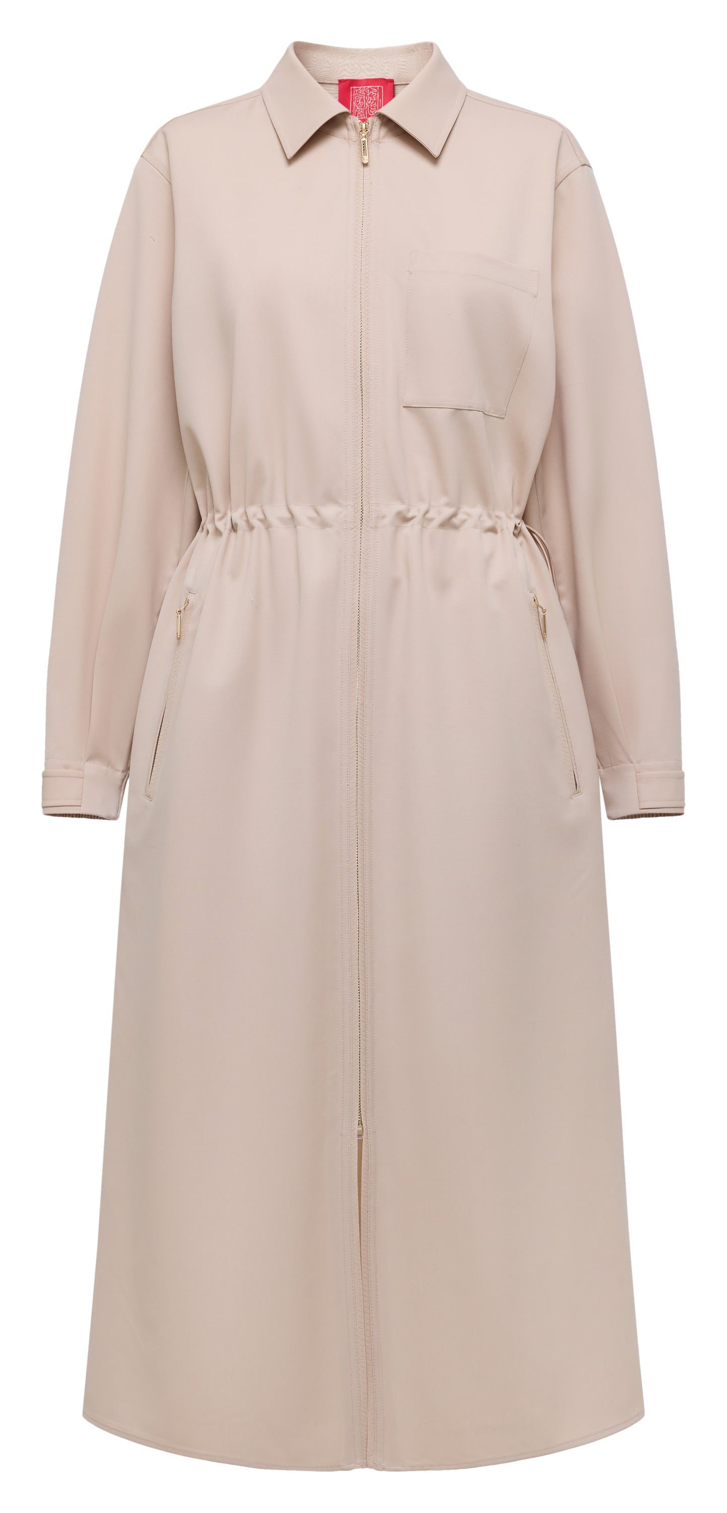 YAYING Cotton Wool Lapel Waist-Cinched Easy-Care Jacket