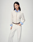 EP YAYING Versatile Stand Collar Knit Top