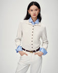 EP YAYING Versatile Stand Collar Knit Top