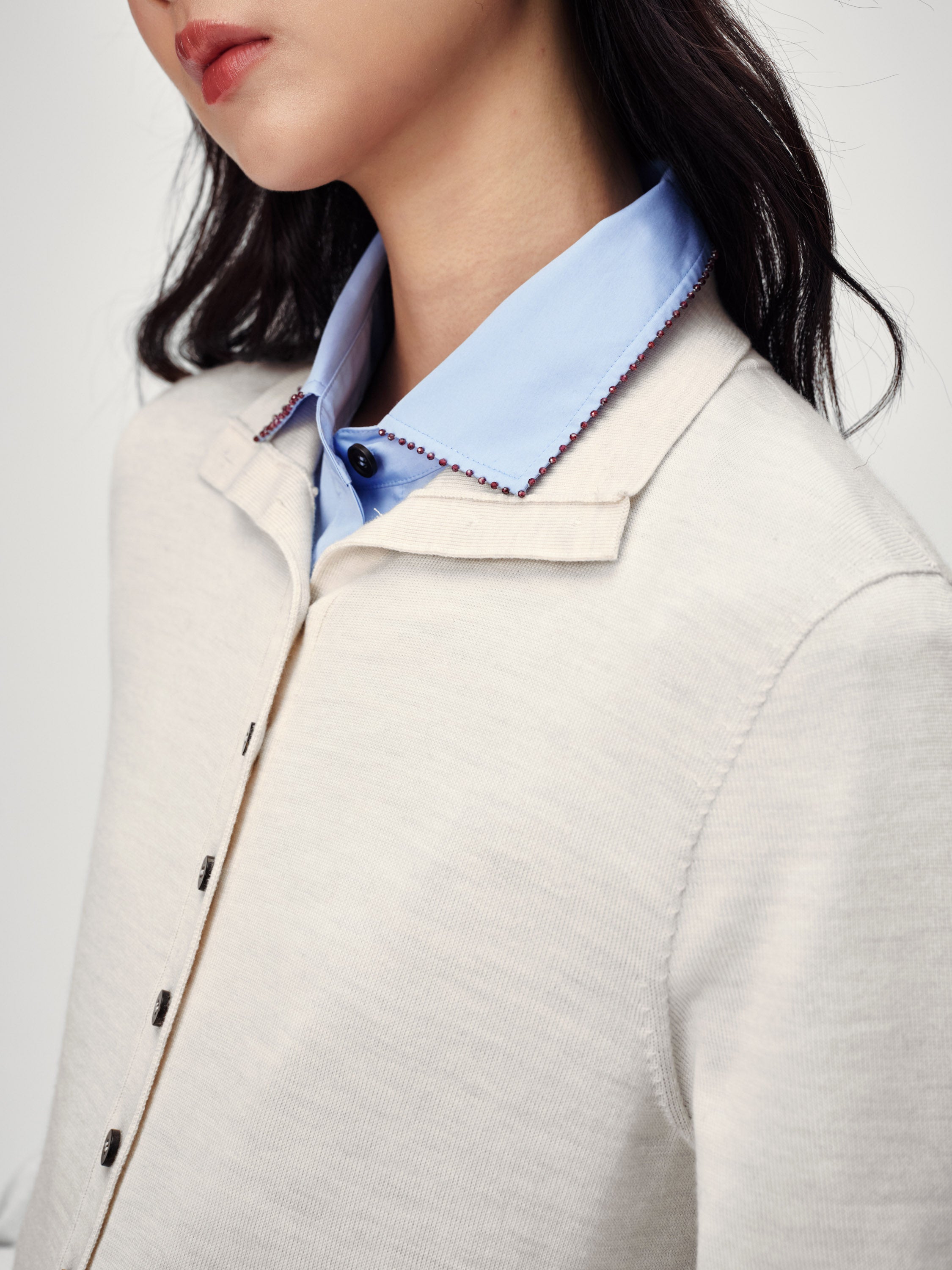 EP YAYING Versatile Stand Collar Knit Top