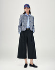 EP YAYING Blue-Grey Tweed Jacket