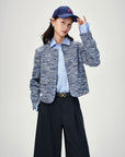EP YAYING Blue-Grey Tweed Jacket