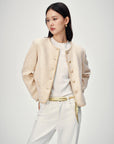 EP YAYING Gold Sequin French Chanel-Style Jacket