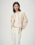 EP YAYING Gold Sequin French Chanel-Style Jacket