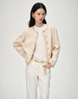 EP YAYING Gold Sequin French Chanel-Style Jacket