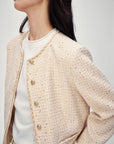 EP YAYING Gold Sequin French Chanel-Style Jacket
