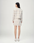 EP YAYING Light Gold Handcrafted Tweed Short Jacket