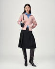 EP YAYING Full-Zip Lapel Ribbed Knit Cardigan