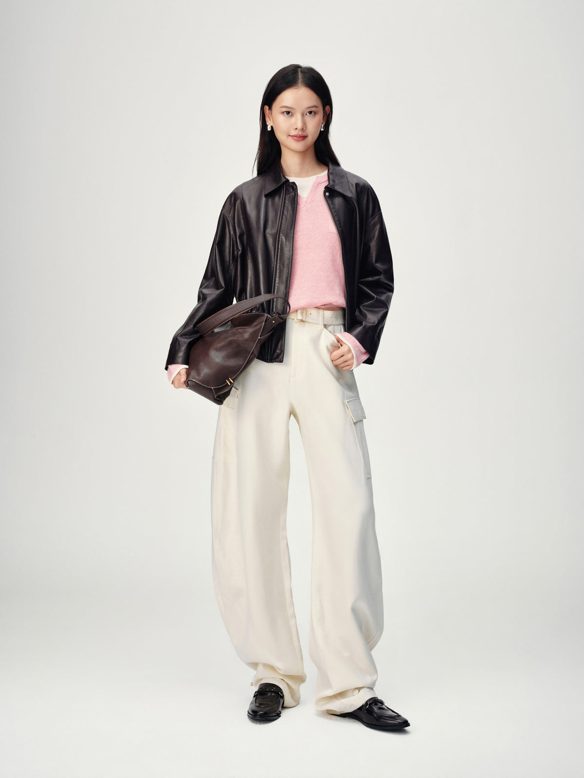 EP YAYING Lambskin Leather Jacket