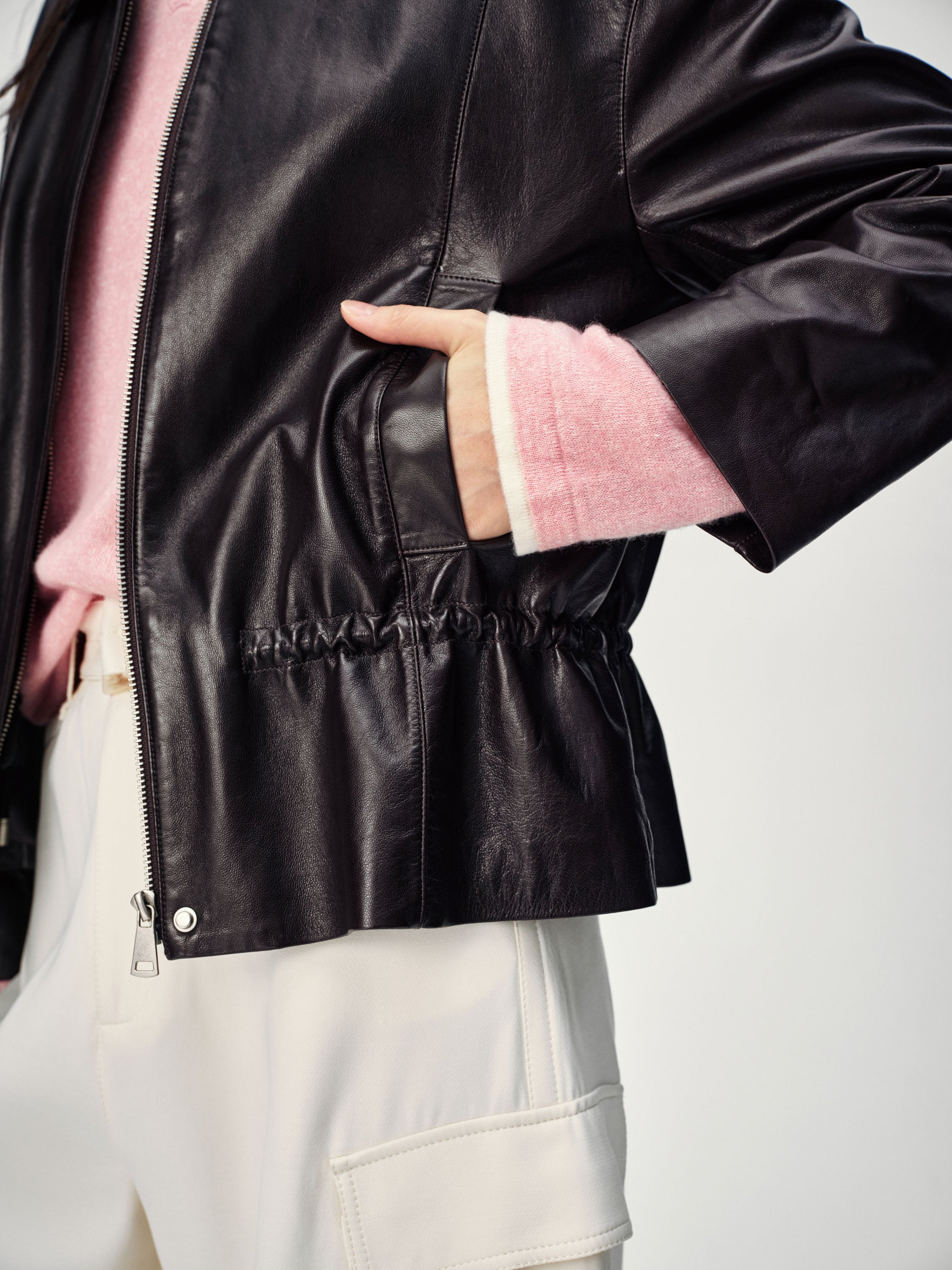 EP YAYING Vintage Sleek Leather Jacket