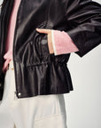 EP YAYING Vintage Sleek Leather Jacket