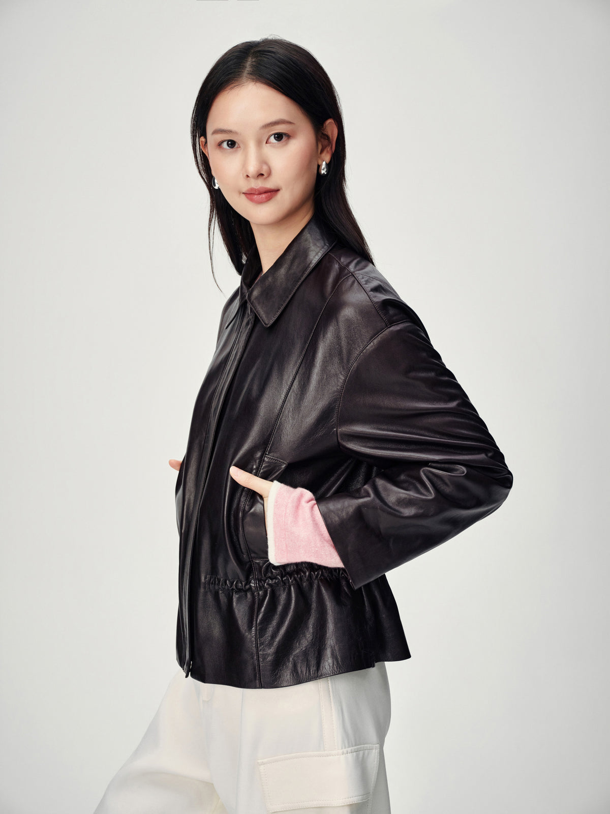 EP YAYING Lambskin Leather Jacket