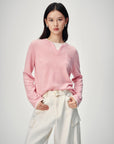 EP YAYING Faux Two-Piece Knit Pullover