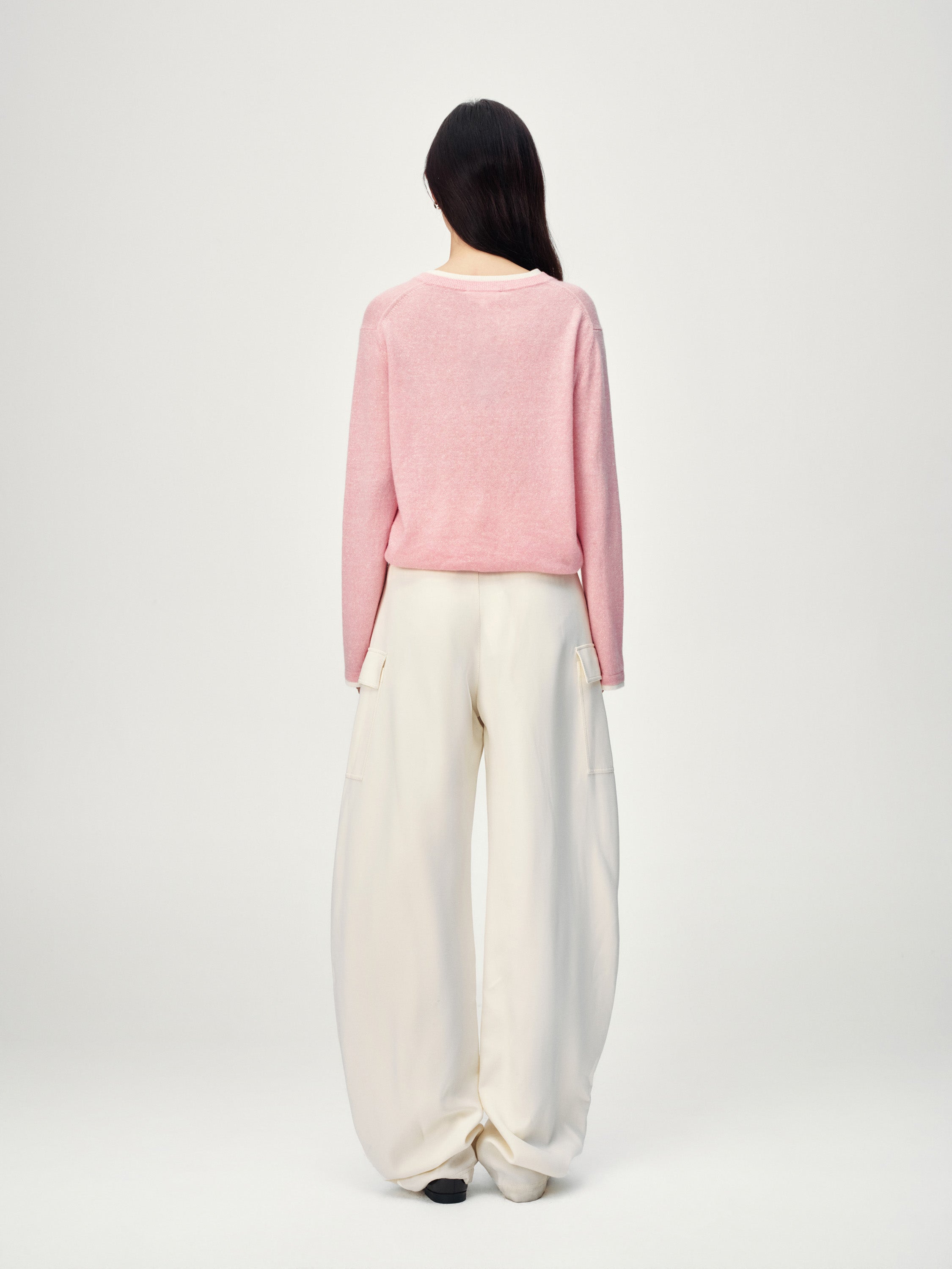 EP YAYING Faux Two-Piece Knit Pullover