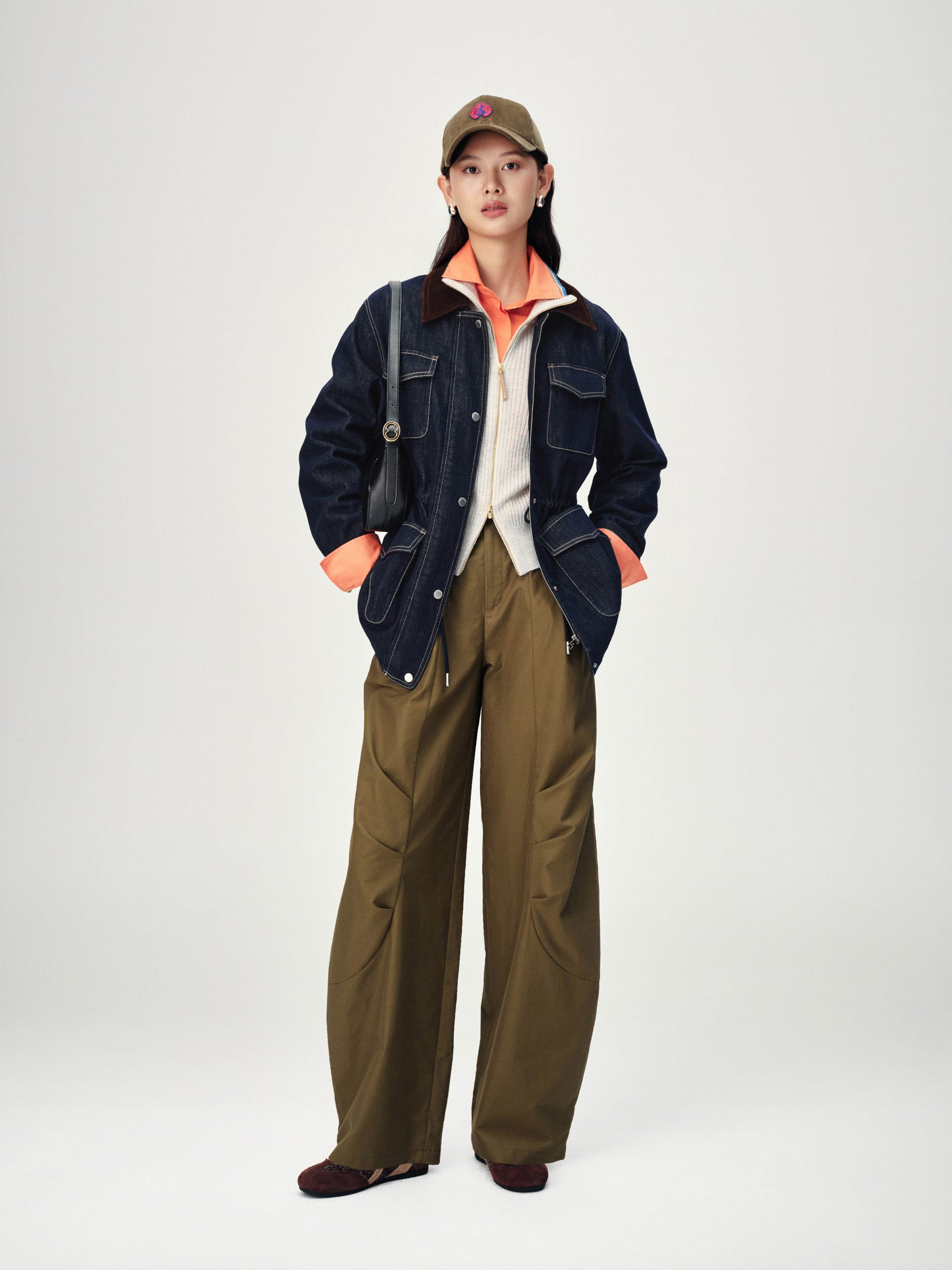 EP YAYING Vintage Relaxed Washed Denim Jacket