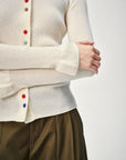 EP YAYING Polo Collar Waist-Fitted Cardigan