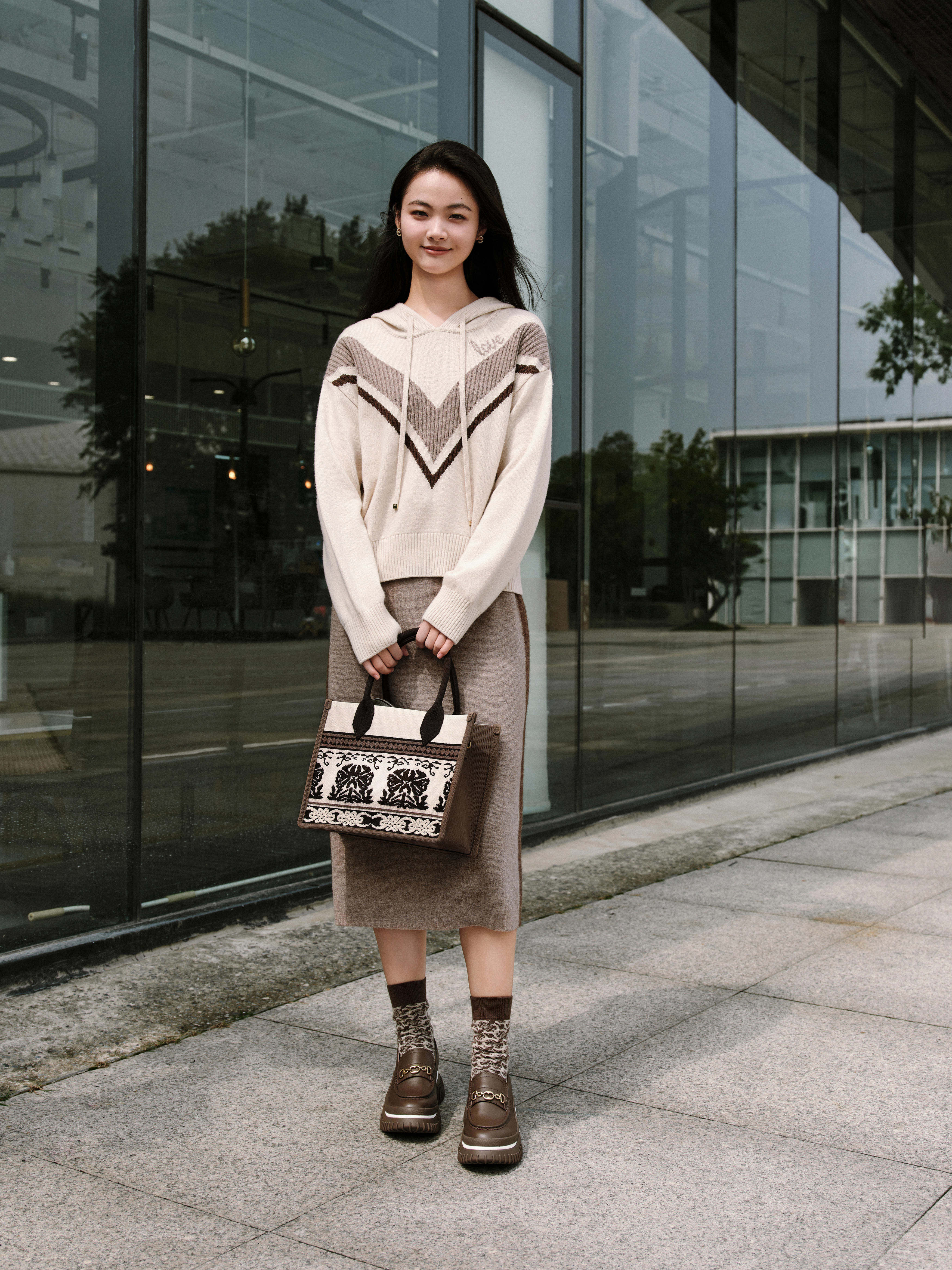 EP YAYING Yak Wool Knit Sweatshirt