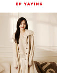 EP YAYING Undyed Cashmere Textured V-Neck Knit Vest
