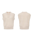 EP YAYING Undyed Cashmere Textured V-Neck Knit Vest