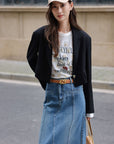 EP YAYING Split Cotton Midi Skirt EGIADJ301A