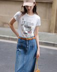 EP YAYING Split Cotton Midi Skirt EGIADJ301A