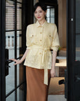 EP YAYING Silk Jacket with Adjustable Waist