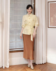 EP YAYING Silk Jacket with Adjustable Waist