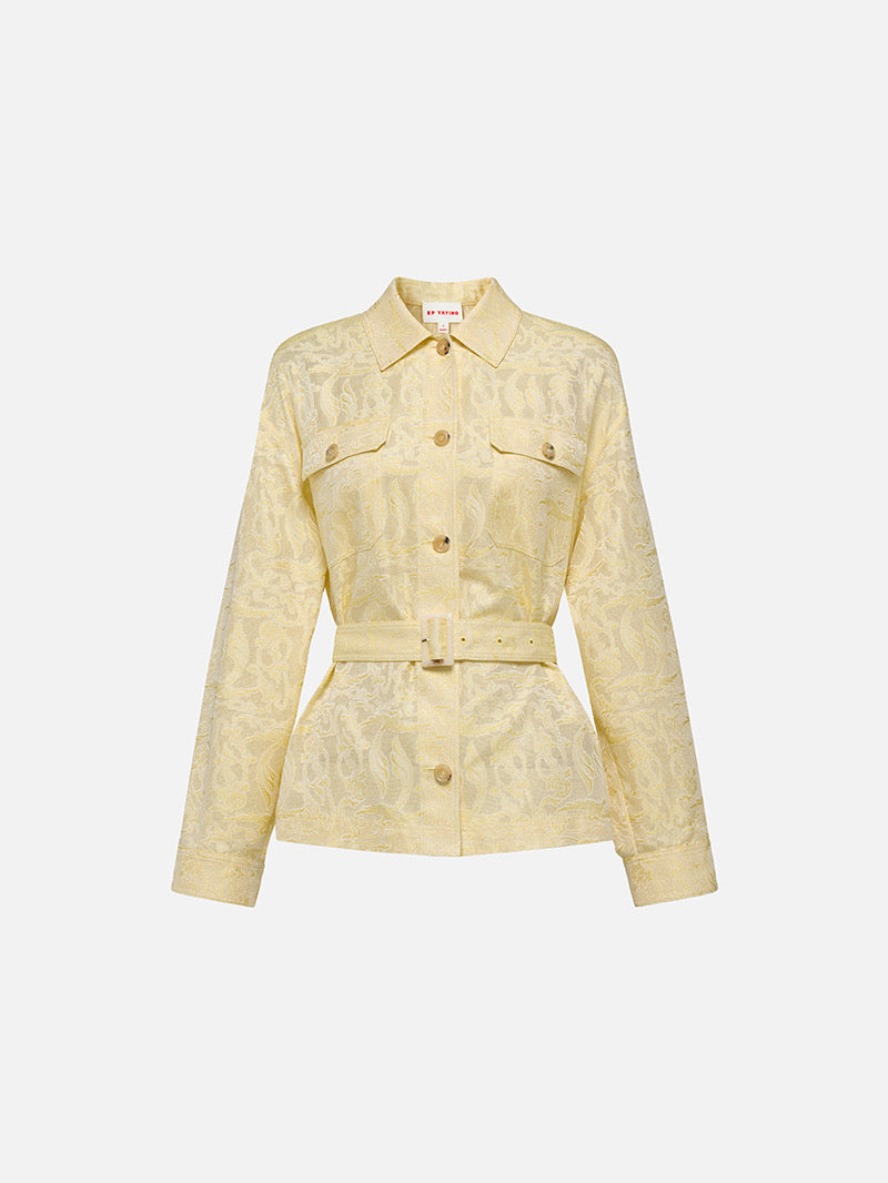 EP YAYING Silk Jacket with Adjustable Waist