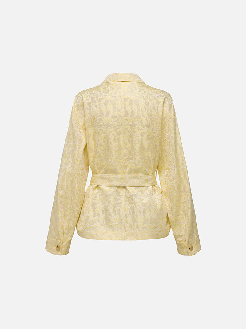 EP YAYING Silk Jacket with Adjustable Waist