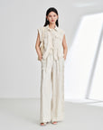 EP YAYING Linen Cropped Vest