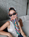 EP YAYING Large Silk-Wool Blend Scarf with Print EAKAGW202AG