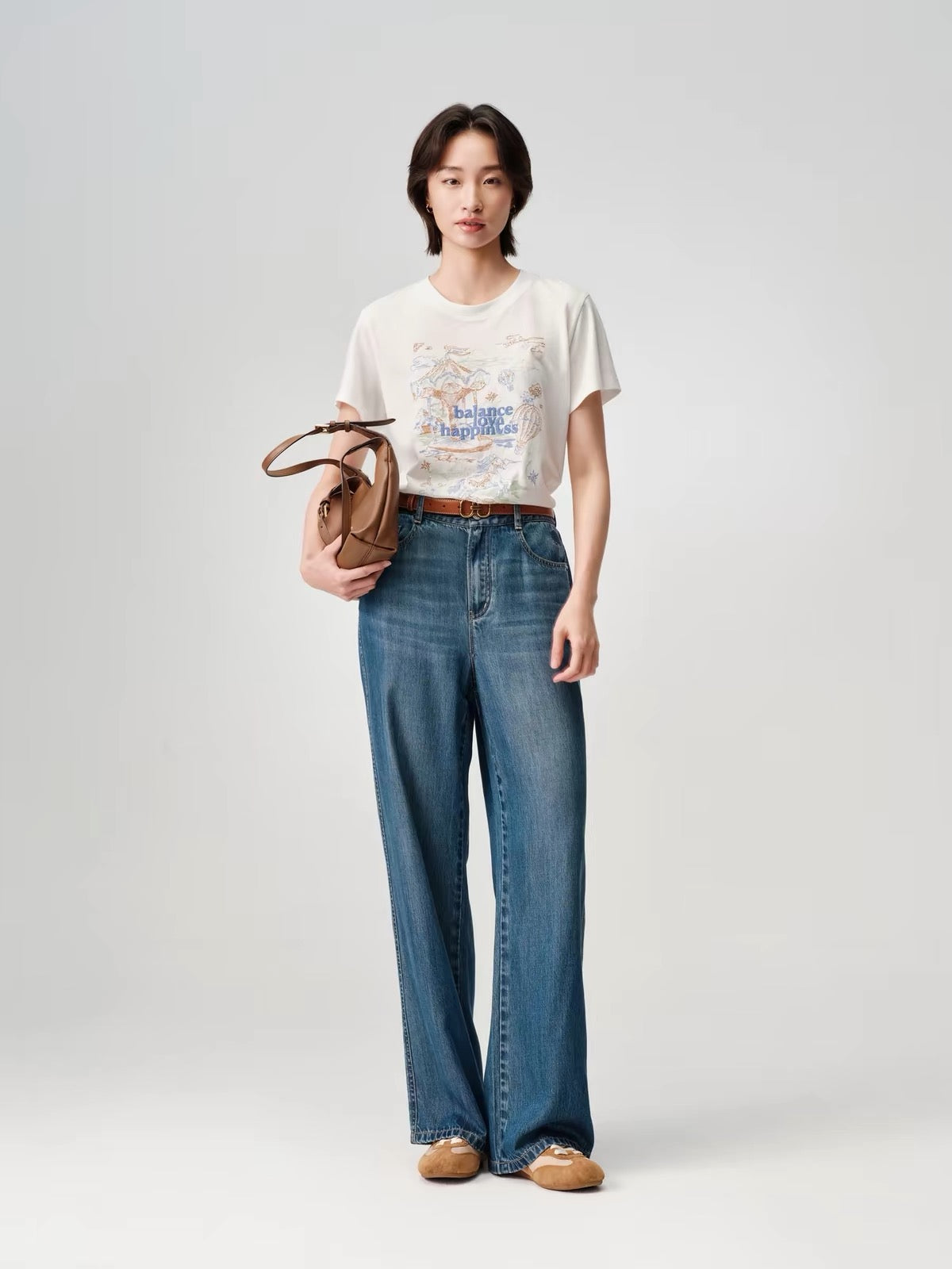 EP Yaying TENCEL Soft Denim Straight-Leg Jeans