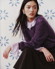 EP YAYING Embroidered Mohair & Silk Cardigan