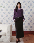 EP YAYING Embroidered Mohair & Silk Cardigan