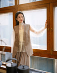EP YAYING Wool Blend Embroidered Vest