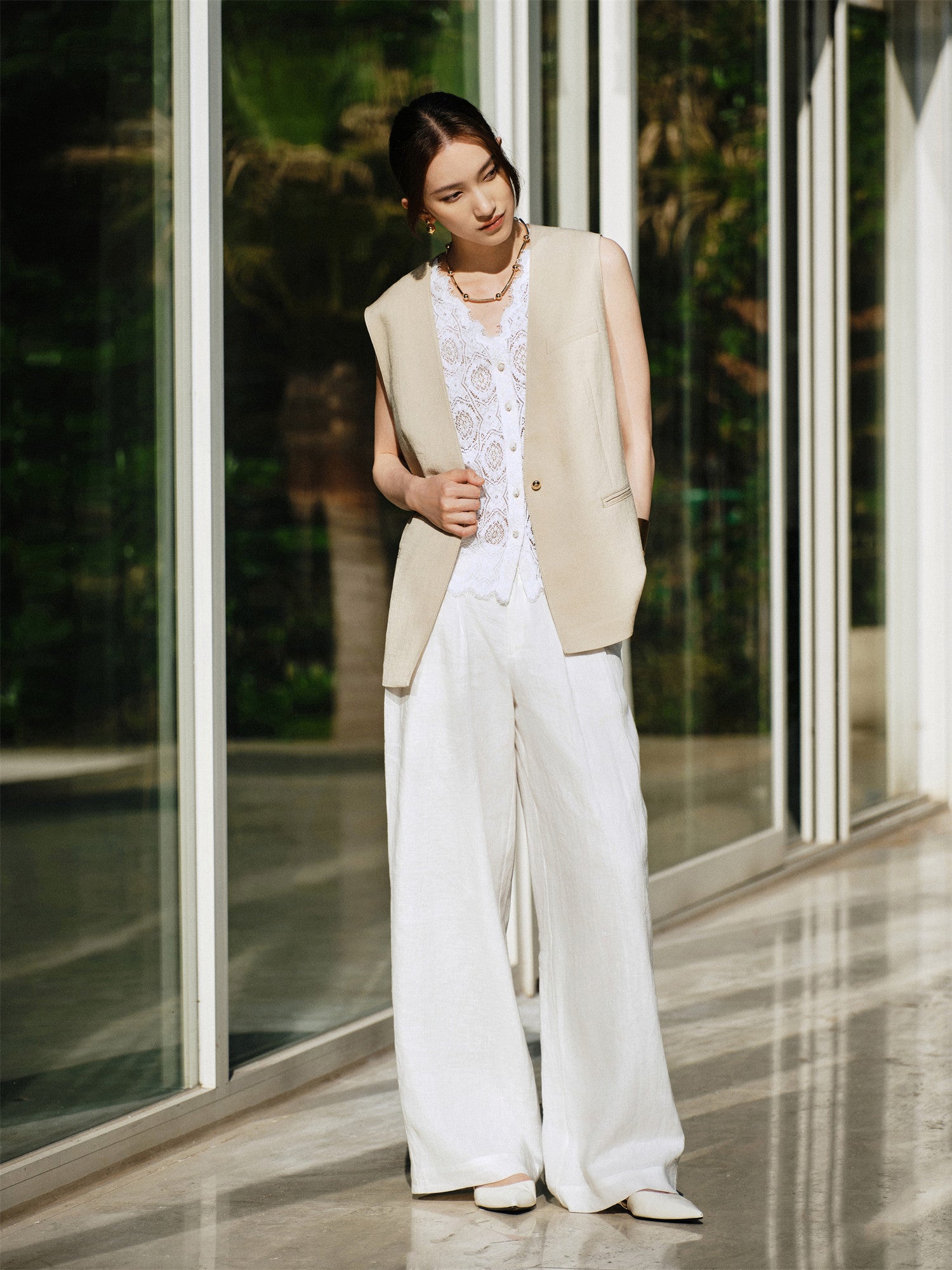 EP YAYING Lace Vest Sleeveless Shirt EGKEC2245AW
