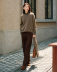 EP YAYING Yak Wool Relaxed-Fit Knit Top Sweater