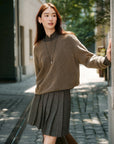 EP YAYING Yak Wool Relaxed-Fit Knit Top Sweater