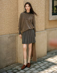 EP YAYING Yak Wool Relaxed-Fit Knit Top Sweater