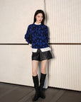 EP YAYING Blue Label Wool Relaxed-Fit Jacquard Sweater