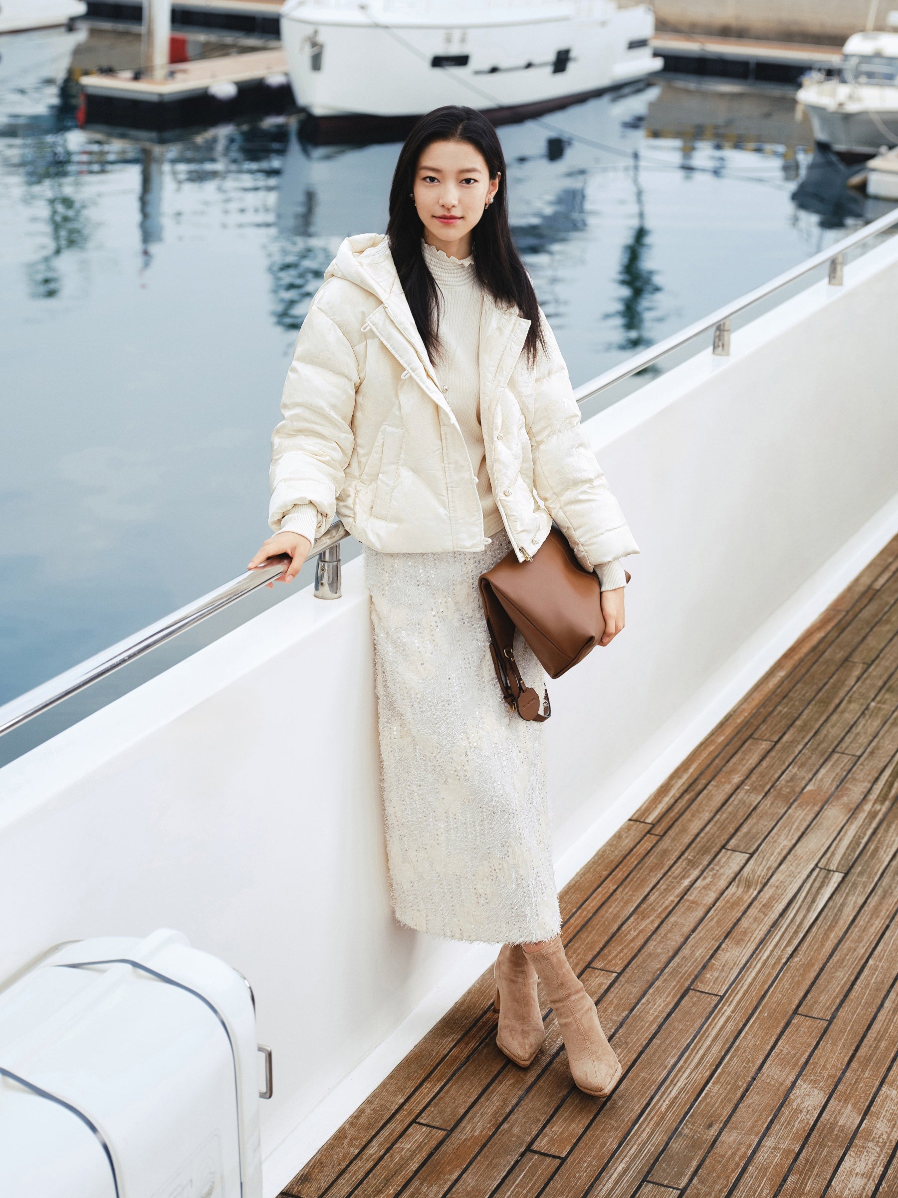 EP YAYING Silk Goose Down Coat