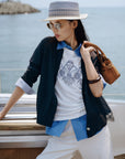 EP YAYING Textured Cotton T-Shirt