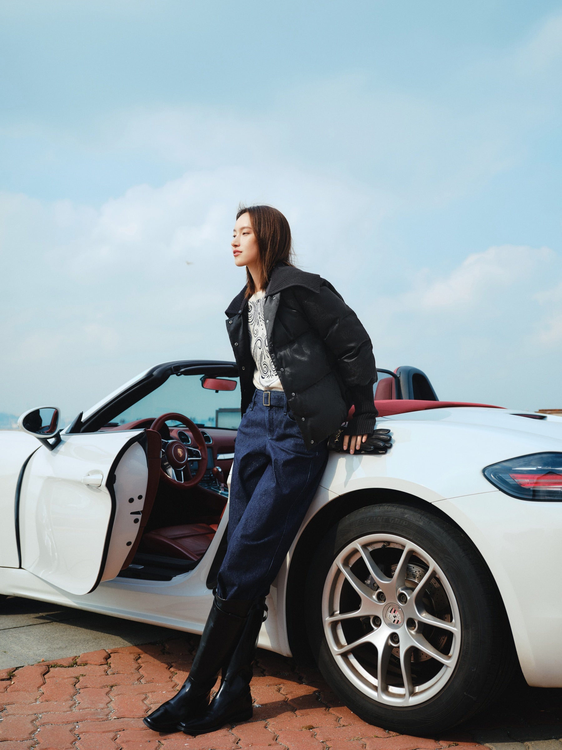 EP YAYING Knit-Panel Down Jacket