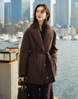 EP YAYING Shawl-Collar Belted Down Coat EGKIAY921AK