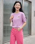 EP YAYING Wool Cashmere Puppy Jacquard Faux Two-Piece Knit Top EGLAG9592A