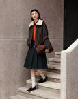 EP YAYING Lapel‑Collar Coffee‑Tone Yak‑Wool‑Blend Jacket EGLIR1515A