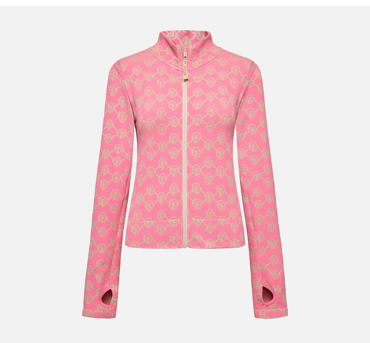 EP YAYING Women’s Outdoor Sport Stretch Waist‑Cinched Printed Knit Jacket EGLAA1315A